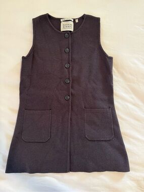 Scotch & Soda Amsterdam Long Sweater Vest Size XS 90's Dark Academia Preppy